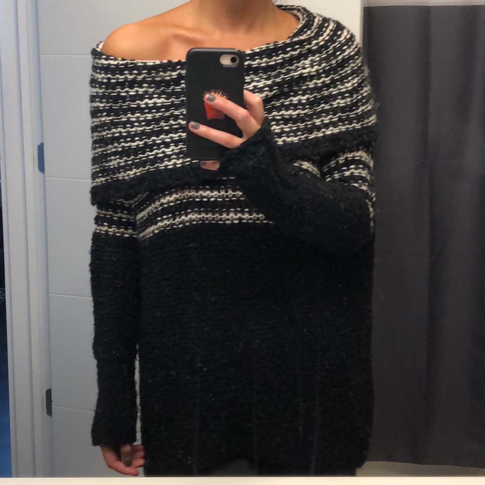 Free People Off Shoulder Cowl Neck Sweater